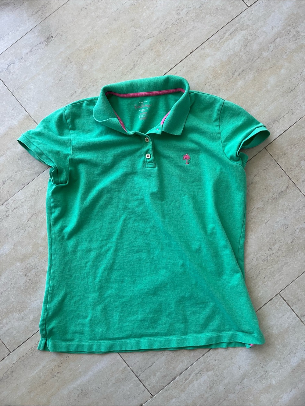 Lilly Pulitzer Island Polo X-LARGE Preppy Classic Y2K Green and Pink